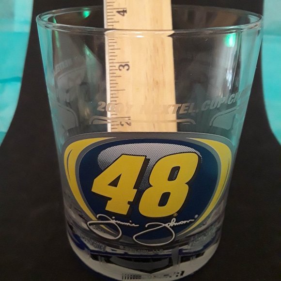 2007 JIMMIE JOHNSON 10 oz ROCKS GLASS - ETCHED GLASS CELEBRATES HIS CHAMPIONSHIP - Picture 4 of 4